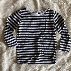 H&M Black and White Stripe Long Sleeve Tee